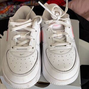 Nike Kids White and Pink Sneakers